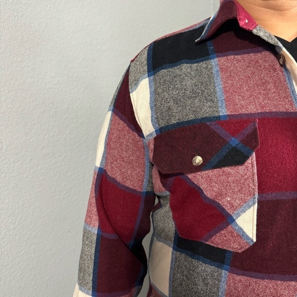 Jonathan David Men Wool blend Long Sleeves Button-down Plaid Flannel Shirt Sz L - Picture 8 of 17